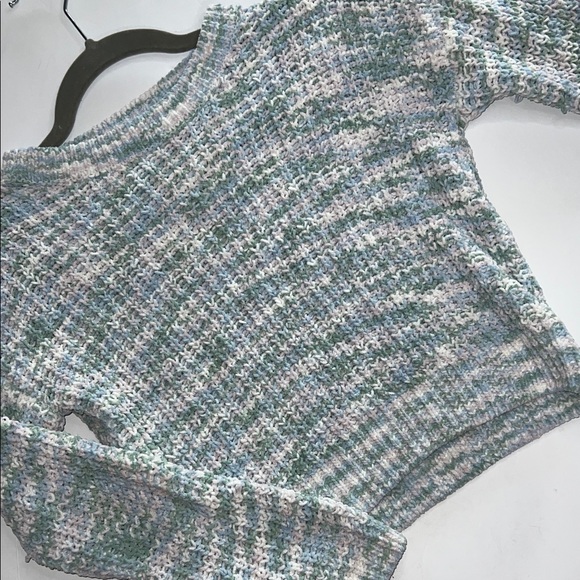 SO Sweaters - SO Women's Blue and White Knit Sweater size XS
